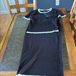 Rachel Zoe Black and White Ribbed Skirt Set Sz M